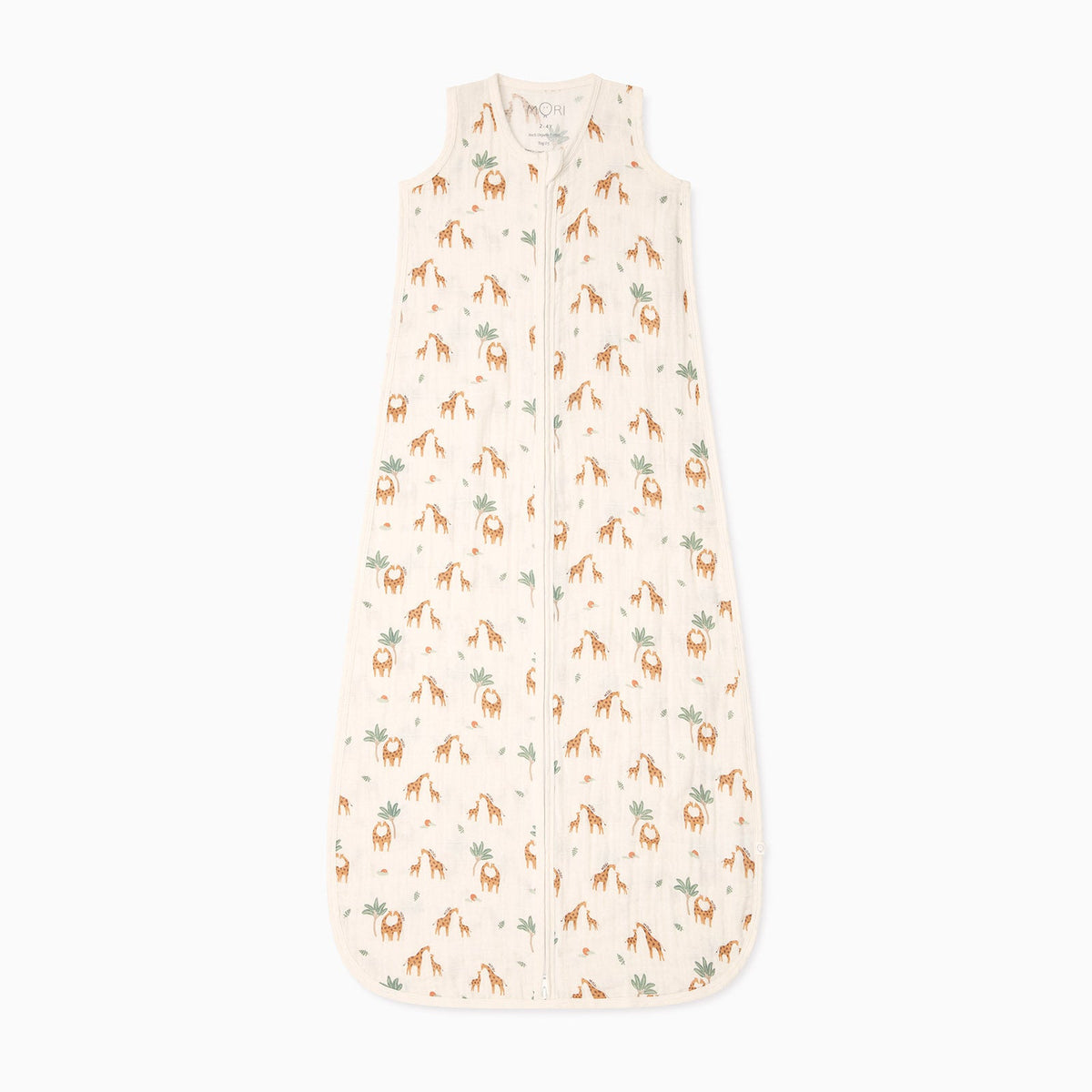 Giraffe Print Muslin Front Opening Summer Sleeping Bag 0.5 TOG