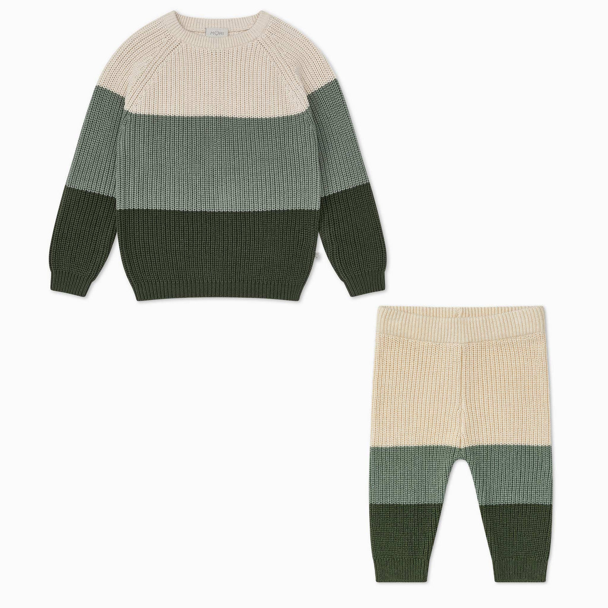 Colourblock Jumper & Knitted Leggings Outfit