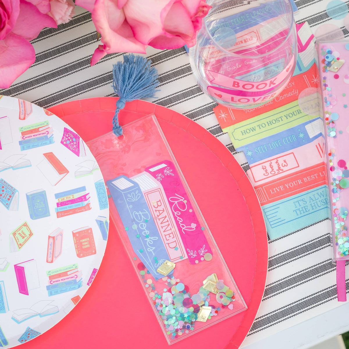 Book Club "Read Banned Books" Confetti Bookmark