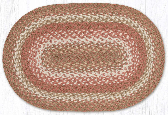 C-914 Taupe/Ivory/Peach Braided Rug