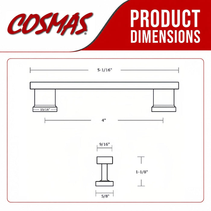 Cosmas 702-4GC Gold Champagne Contemporary Cabinet Pull