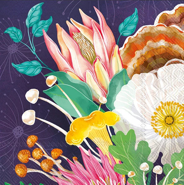 Florals and Mushrooms Cocktail Napkins