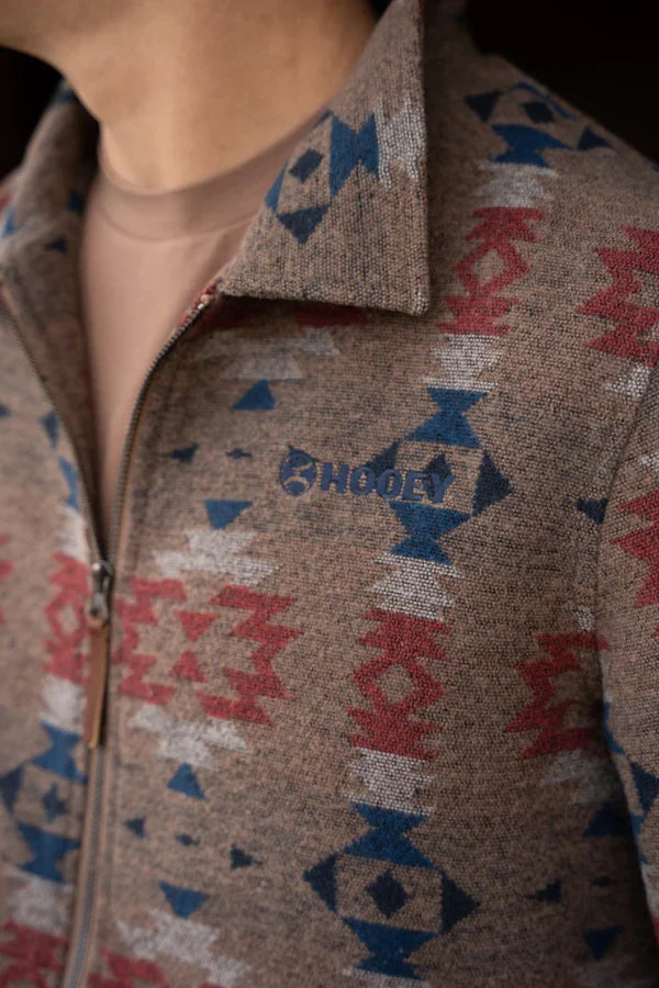 Hooey Bomber Jacket Tan/Red w/ Aztec