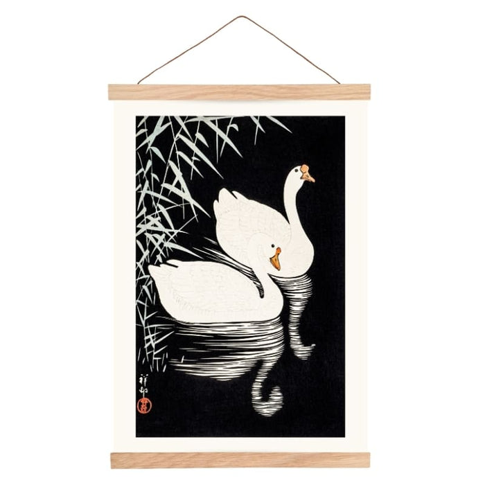 Japanese Poster - White Geese from China A3