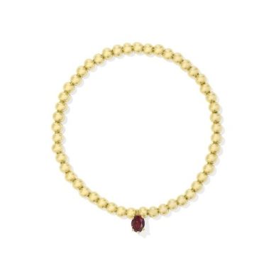 Kendra Scott Cailin Stretch Bracelet Gold Red Crystal