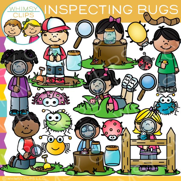 Inspecting Bugs Clip Art