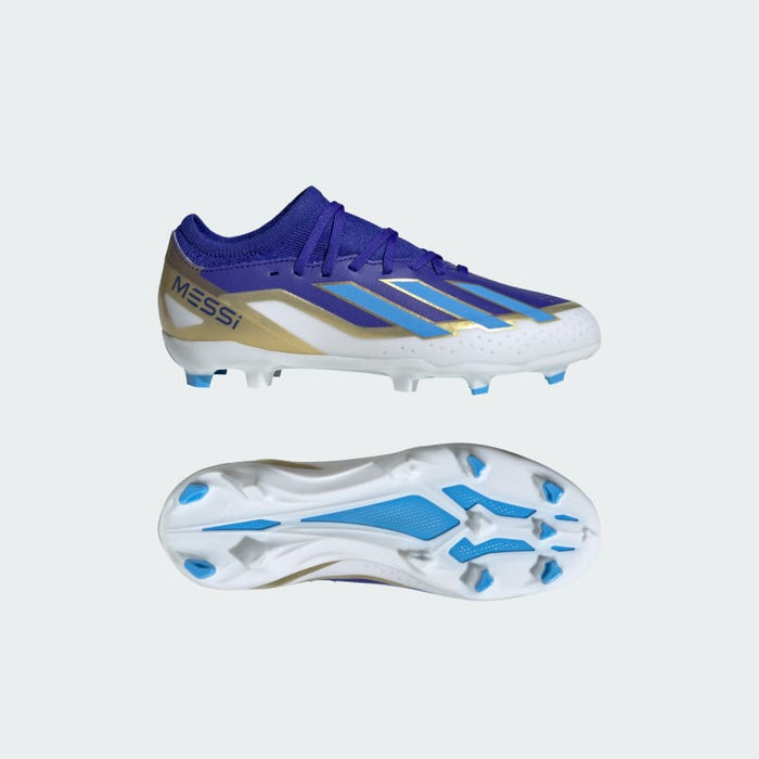 adidas Kids' X Crazyfast League FG Soccer Cleats Footwear Adidas Blue/Blue/Footwear White-ID0714 1