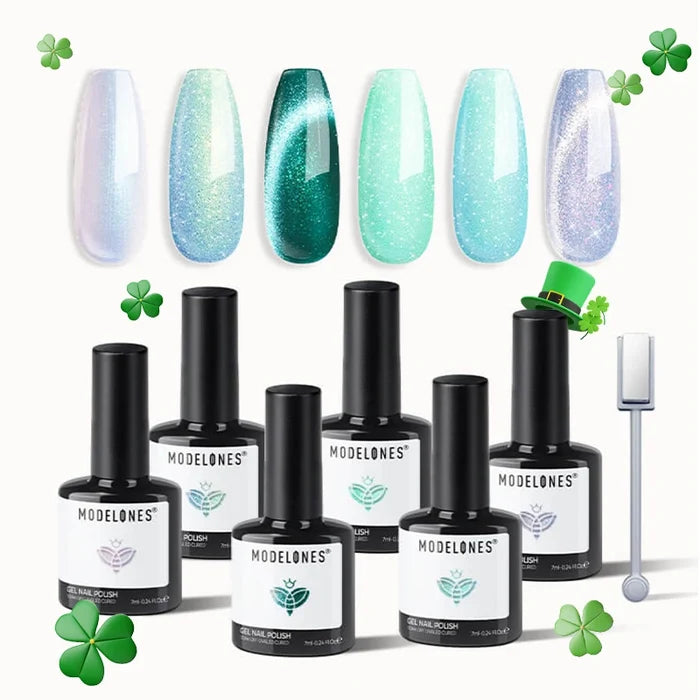 Modelones Green Spring Gel Nail Polish Set #misty-shadow