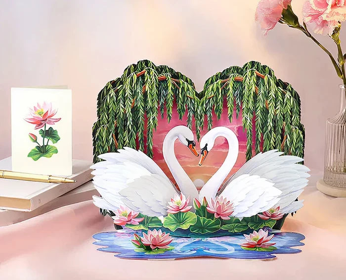 Pop-Up Scene: Sweetheart Swans