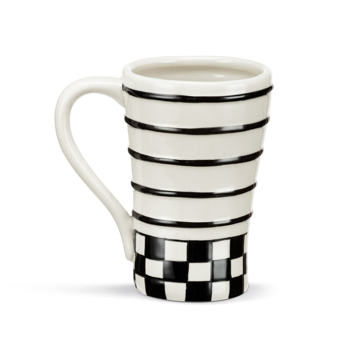 Stoneware Checker Red Heart Mug