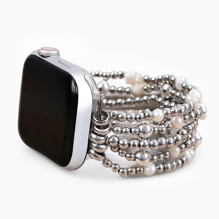 Stretch Apple Watch Bracelet Strap - Shimmering Pearl