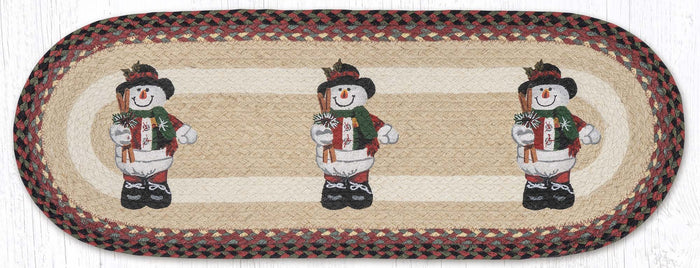 TR-081 Snowman in Top Hat Oval Table Runner