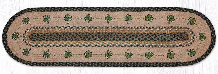 13"x48" Shamrock Table Runner made from braided jute.