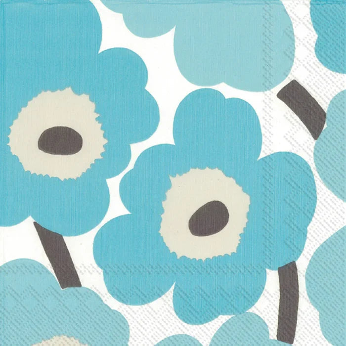 Unikko Turquoise Cocktail Napkins