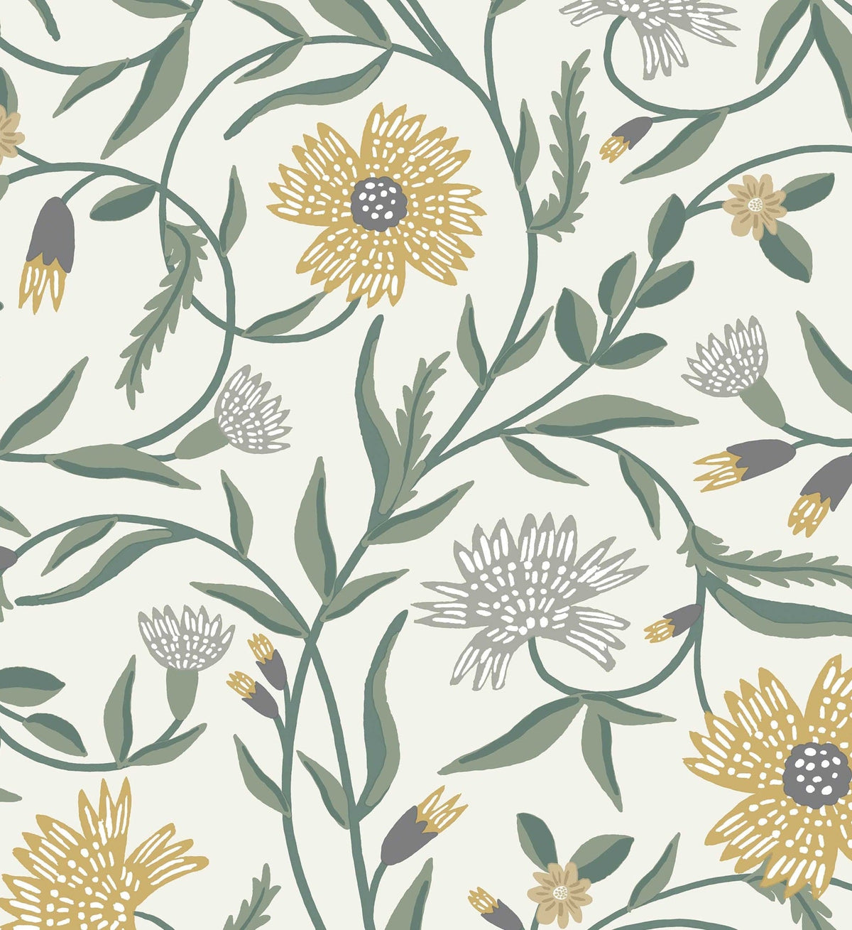 Aster Wallpaper - Linen & Gold