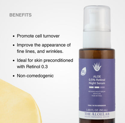 0.5% PURE RETINOL NIGHT SERUM - The ALOELAB