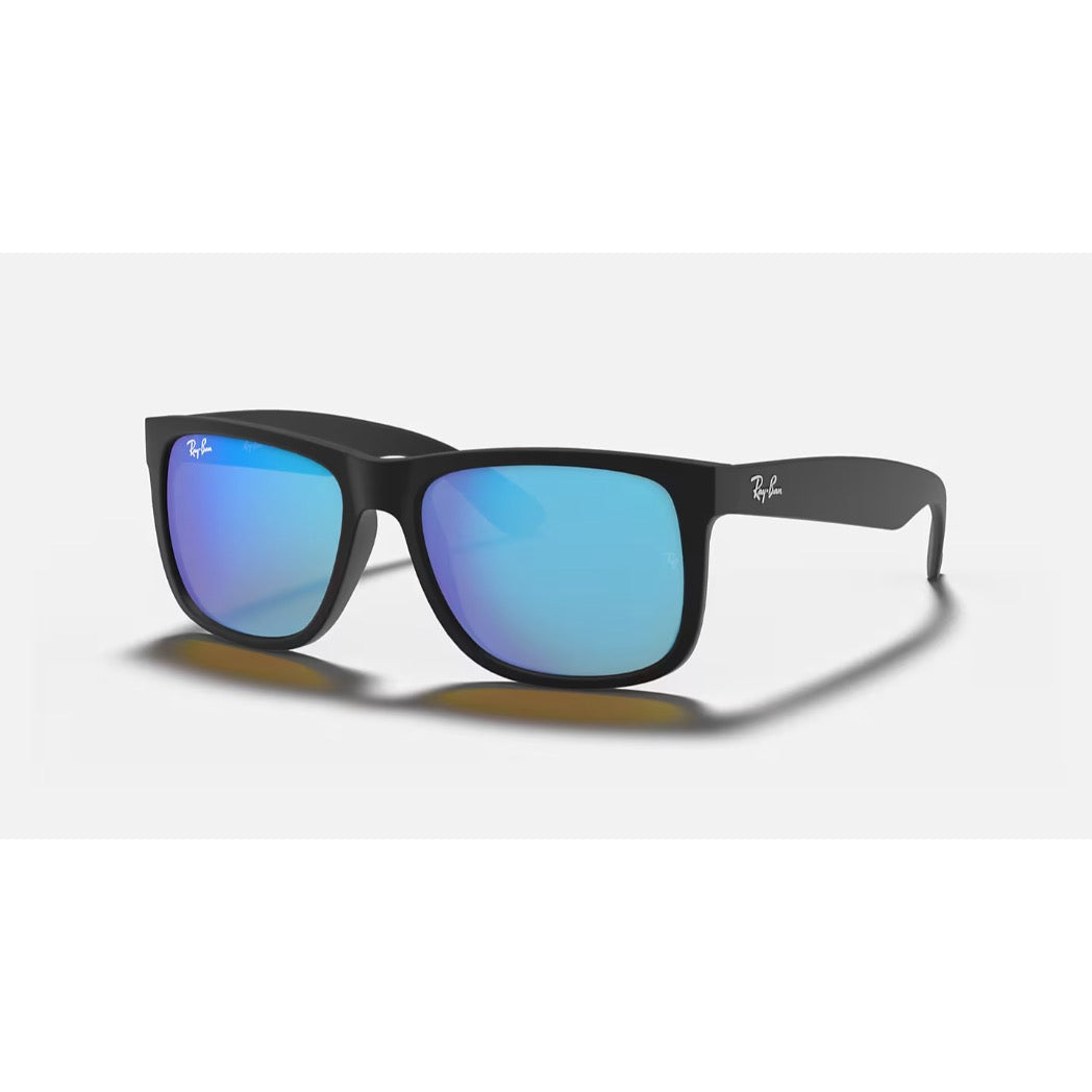 RAYBAN - JUSTIN | Black Rubber w/ Blue Flash