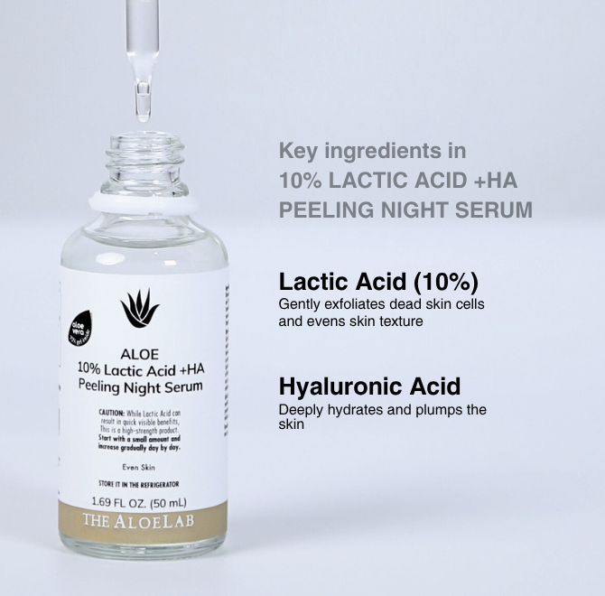 10% LACTIC ACID +HA PEELING NIGHT SERUM - The ALOELAB