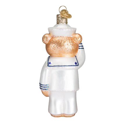Navy Bear Ornament