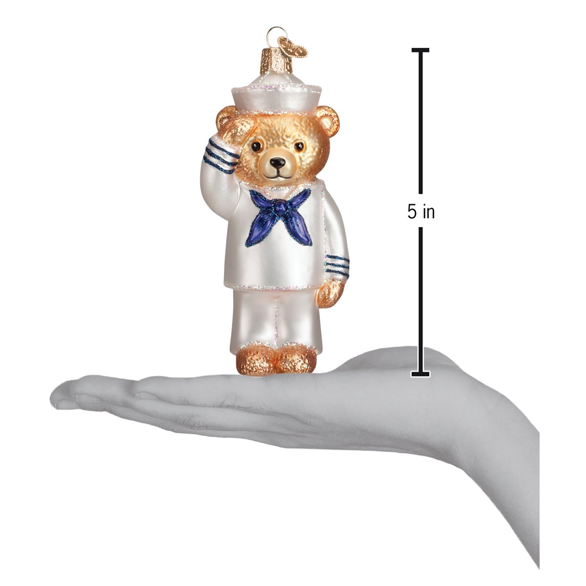 Navy Bear Ornament