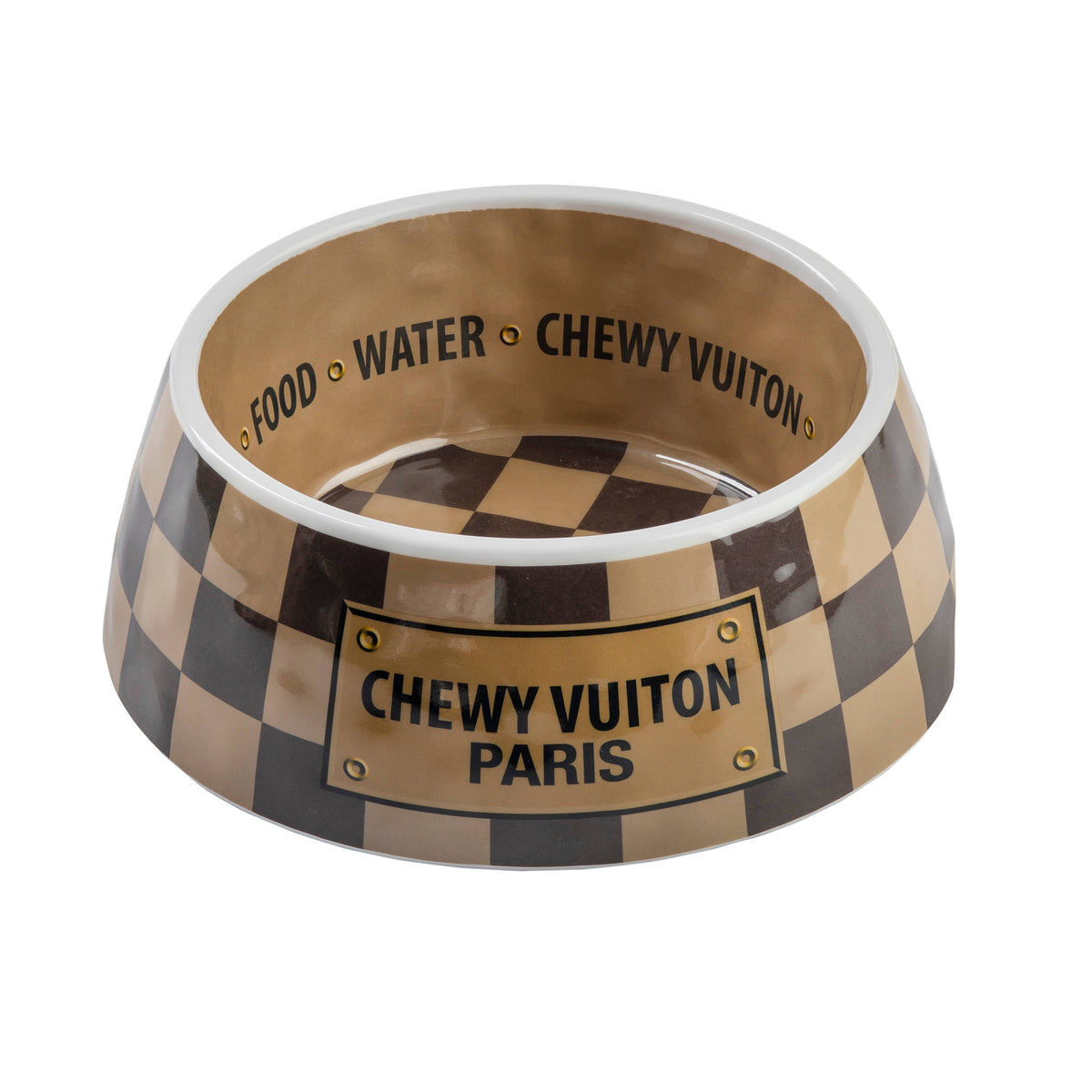 Haute Diggity Dog - Checker Chewy Vuiton Bowl - 3 Sizes!! Dog Bowls