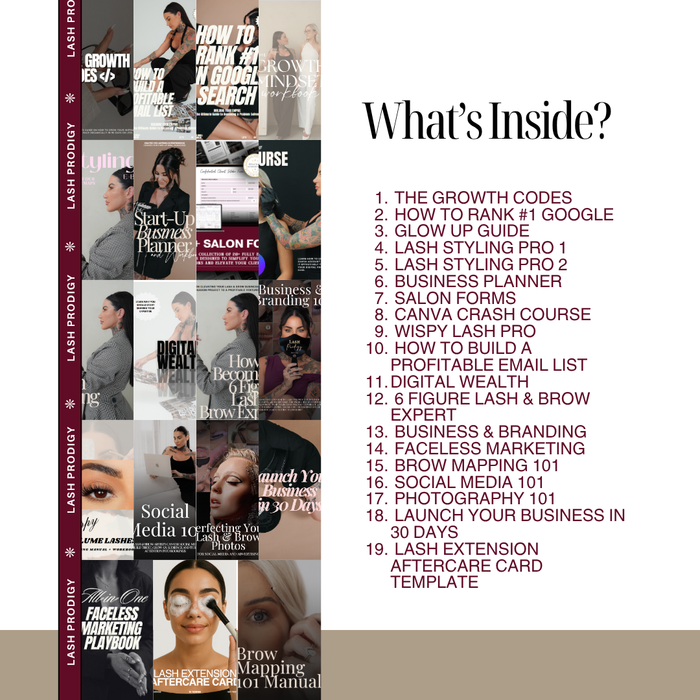 19 Lash, Brow & Business Ebooks Bundle