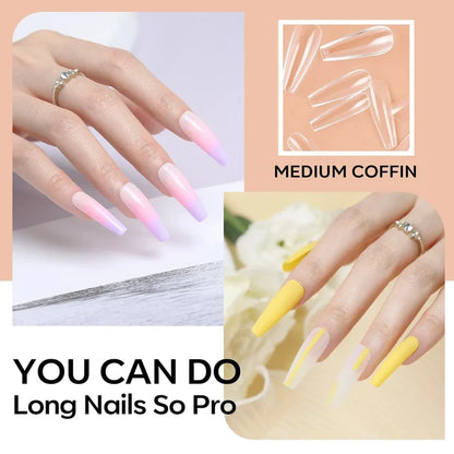 200Pcs Clear Coffin Full Cover Nail Tips Nail Tip MODELONES #