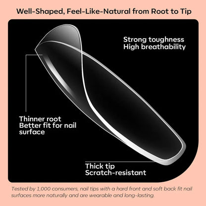 200Pcs Clear Coffin Full Cover Nail Tips Nail Tip MODELONES #