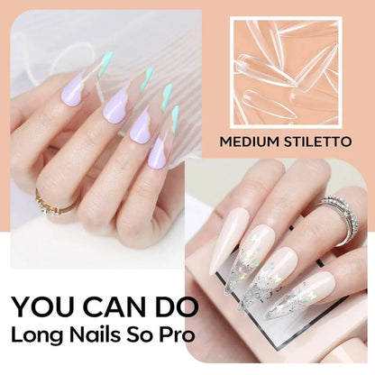 200Pcs Clear Stiletto Full Cover Nail Tips Nail Tip MODELONES #
