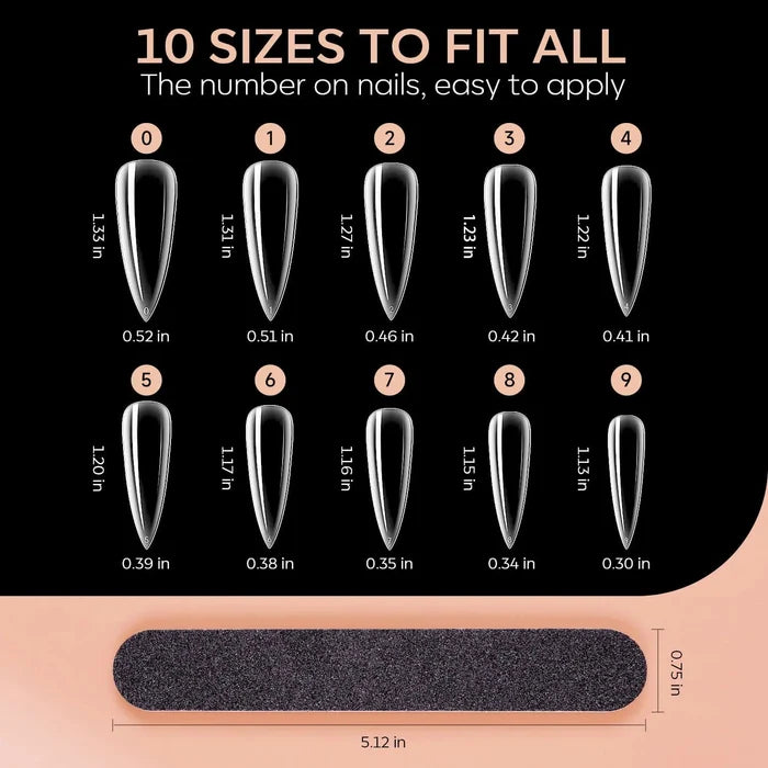 200Pcs Clear Stiletto Full Cover Nail Tips Nail Tip MODELONES #