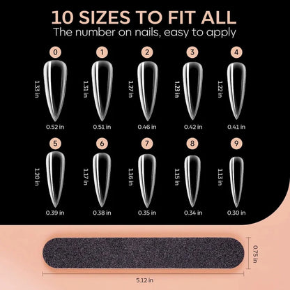 200Pcs Clear Stiletto Full Cover Nail Tips Nail Tip MODELONES #
