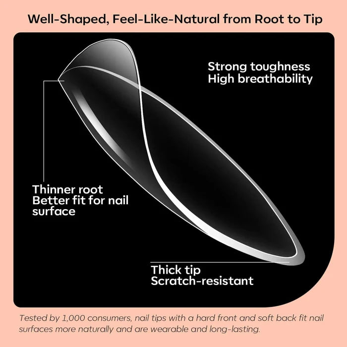 200Pcs Clear Stiletto Full Cover Nail Tips Nail Tip MODELONES #