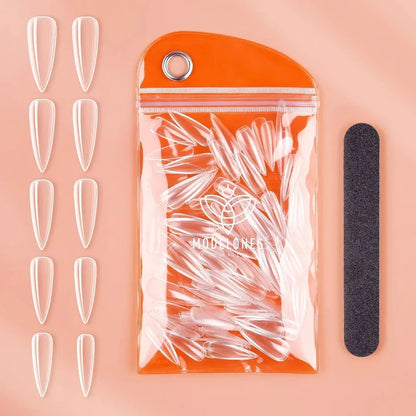 200Pcs Clear Stiletto Full Cover Nail Tips Nail Tip MODELONES #
