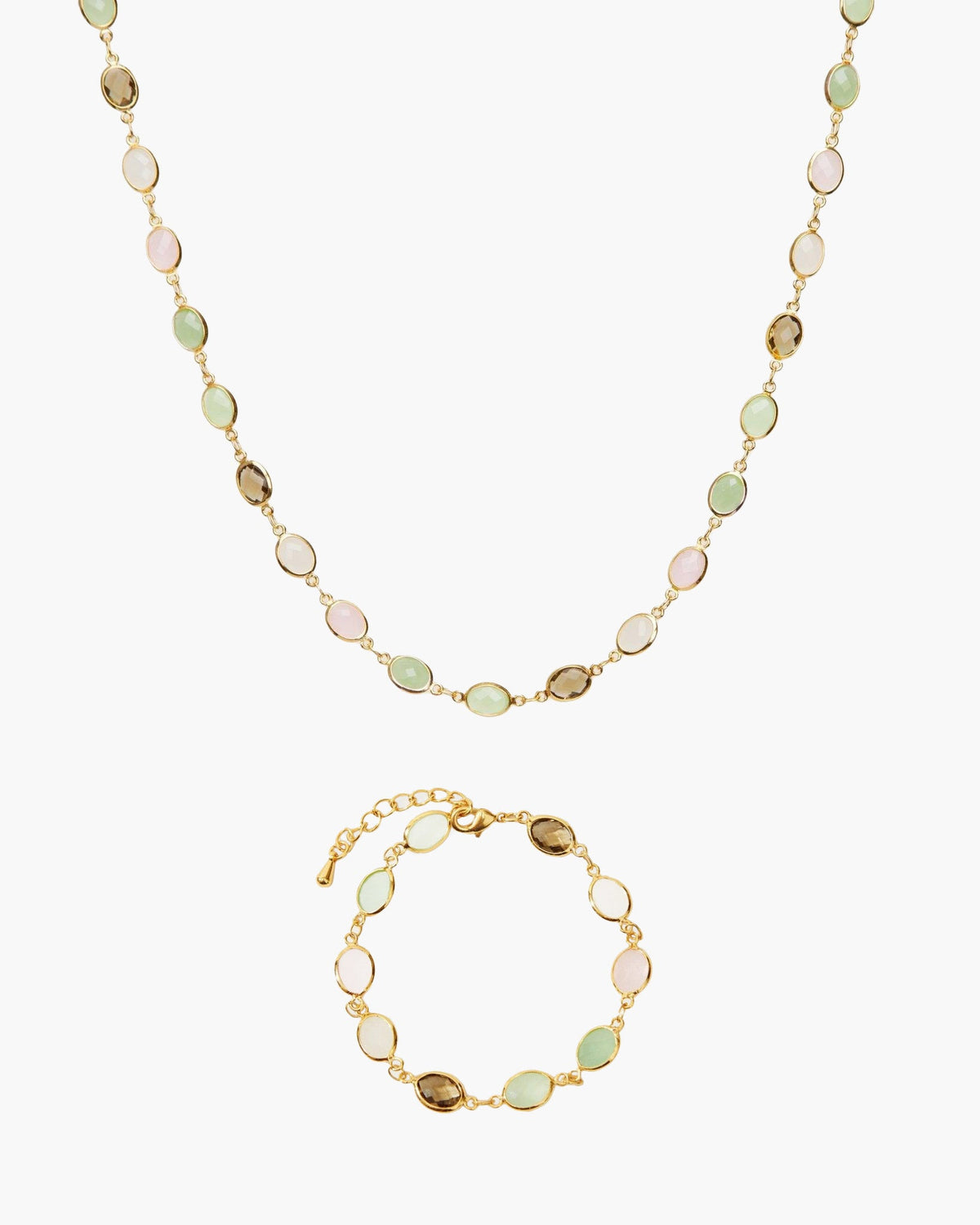 Whimsical Romance Stone Necklace in Silver