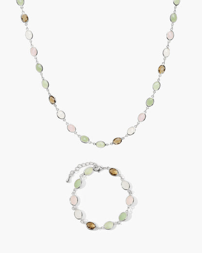 Whimsical Romance Stone Bracelet in Silver