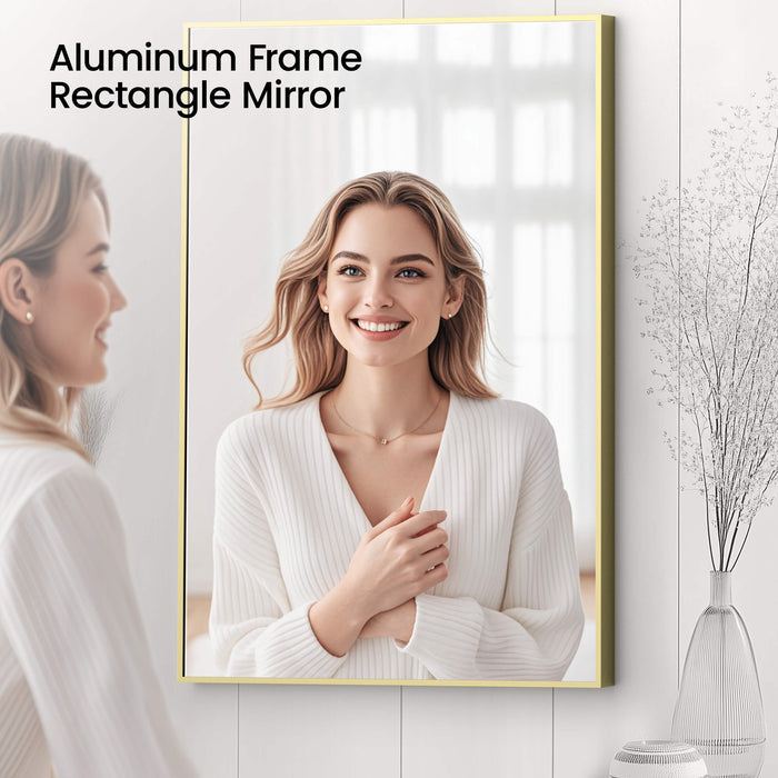24" x 36" Shatterproof Wall Mount Metal Frame Mirror - FM1-2436