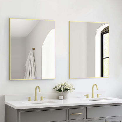 30" x 36" Shatterproof Wall Mount Metal Frame Mirror - FM1-3036