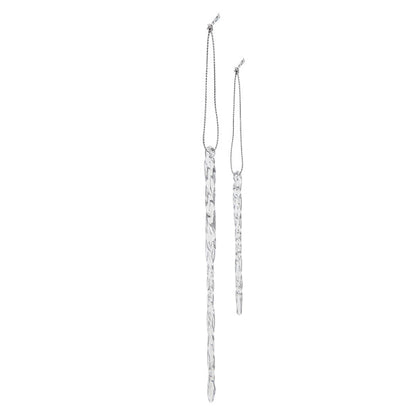 Clear Glass Icicles Set Of 24 Ornament