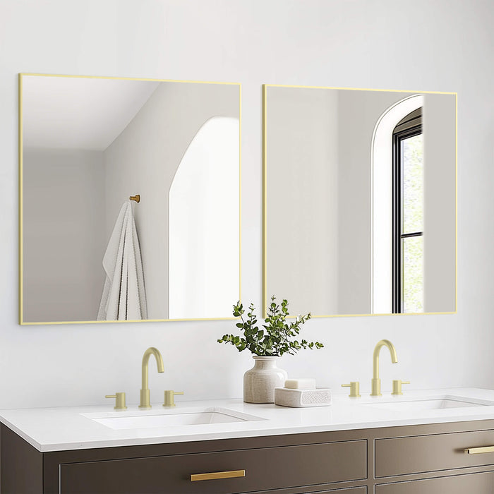36" x 36" Shatterproof Wall Mount Metal Frame Mirror - FM1-3636
