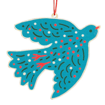 Bird Printed Wooden Decoration