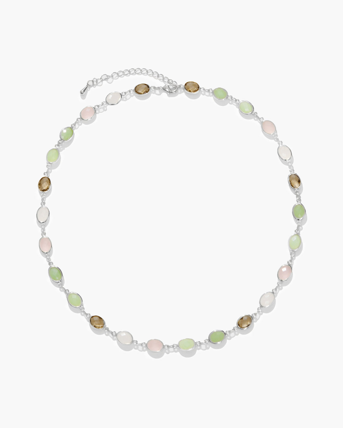 Whimsical Romance Stone Necklace in Silver