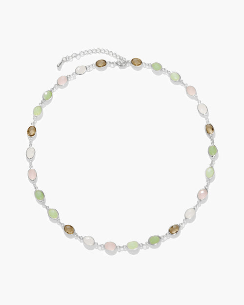 Whimsical Romance Stone Necklace in Silver