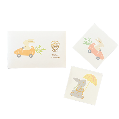 Bunnies In The Garden Temporary Tattoos