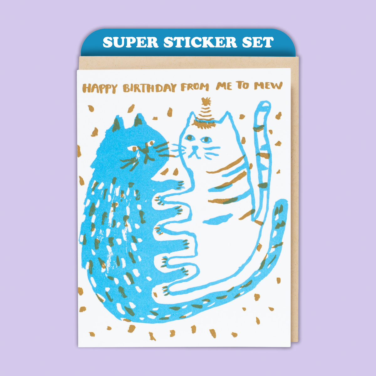 Card & Sticker Sheet Set - Me to Mew Bday