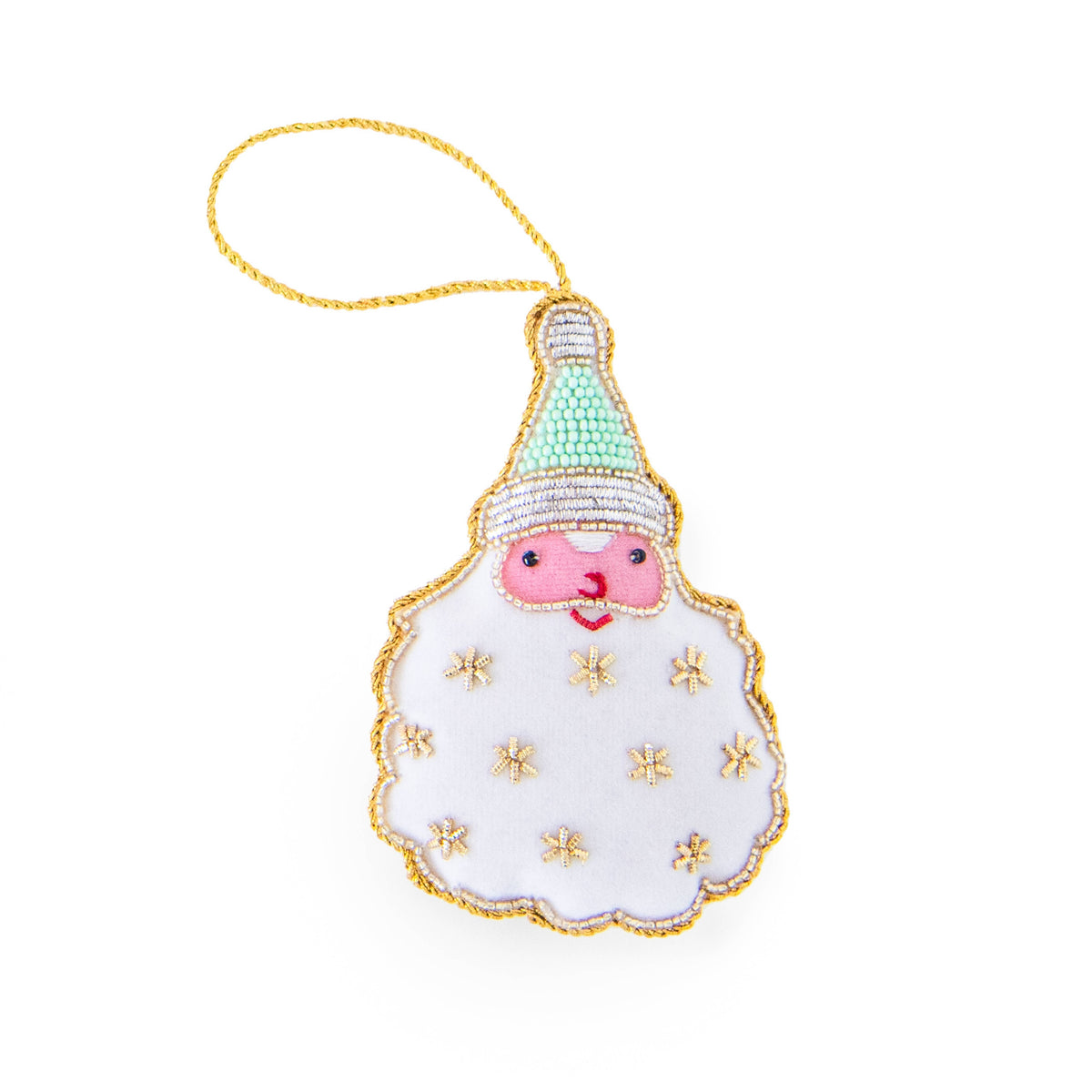 Cotton Candy Santa Ornament