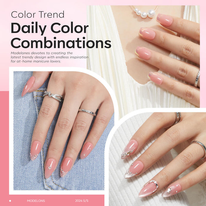 8-In-1 Builder Nail Gel Set 10ml - Clear & Rose Builder Gel MODELONES #