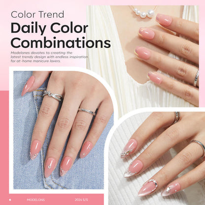 8-In-1 Builder Nail Gel Set 10ml - Clear & Rose Builder Gel MODELONES #