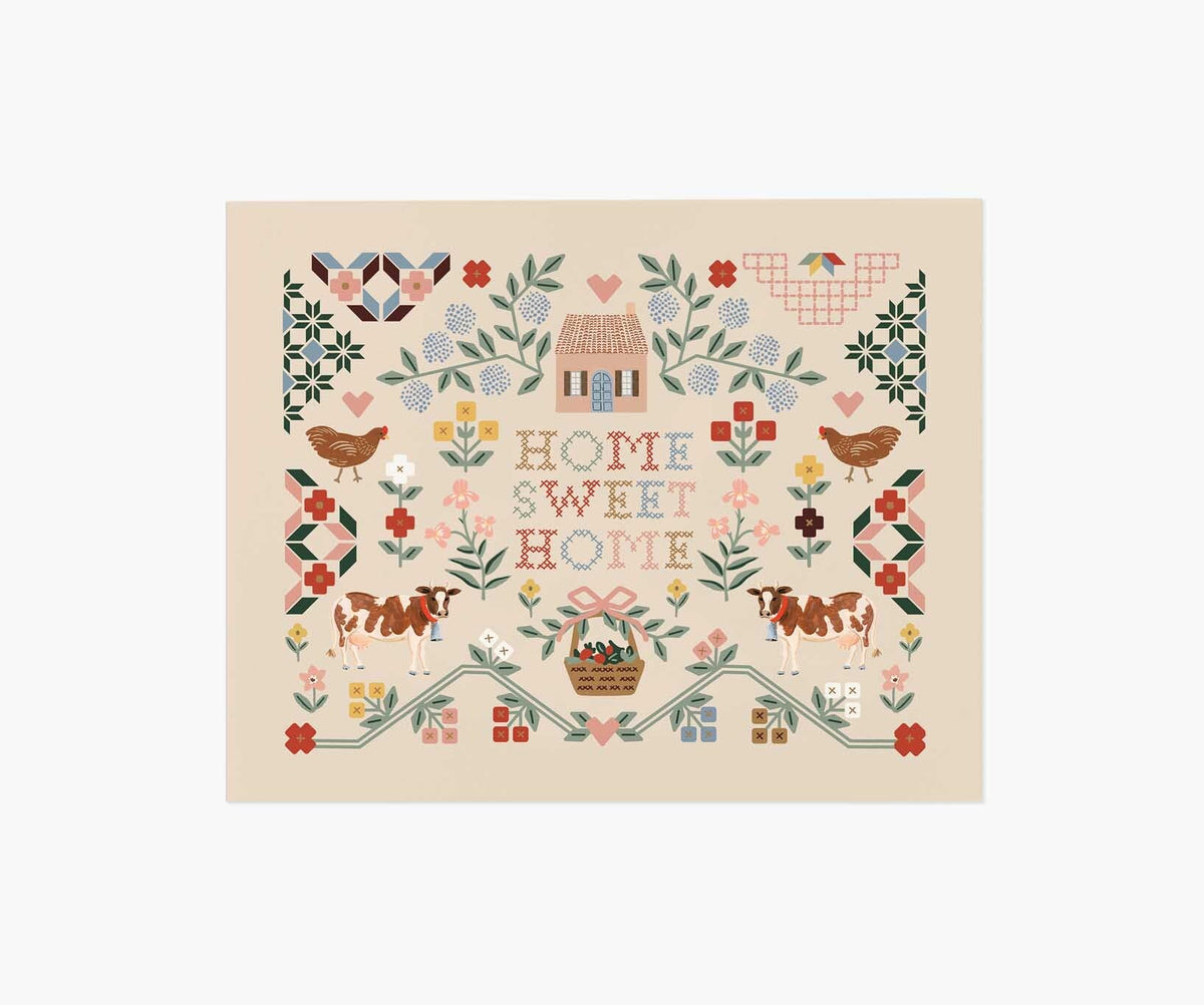 Home Sweet Home Sampler Art Print