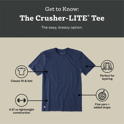 LIFE IS GOOD - WOMENS CRUSHER LITE TEE | Happy Camper Granite Green
