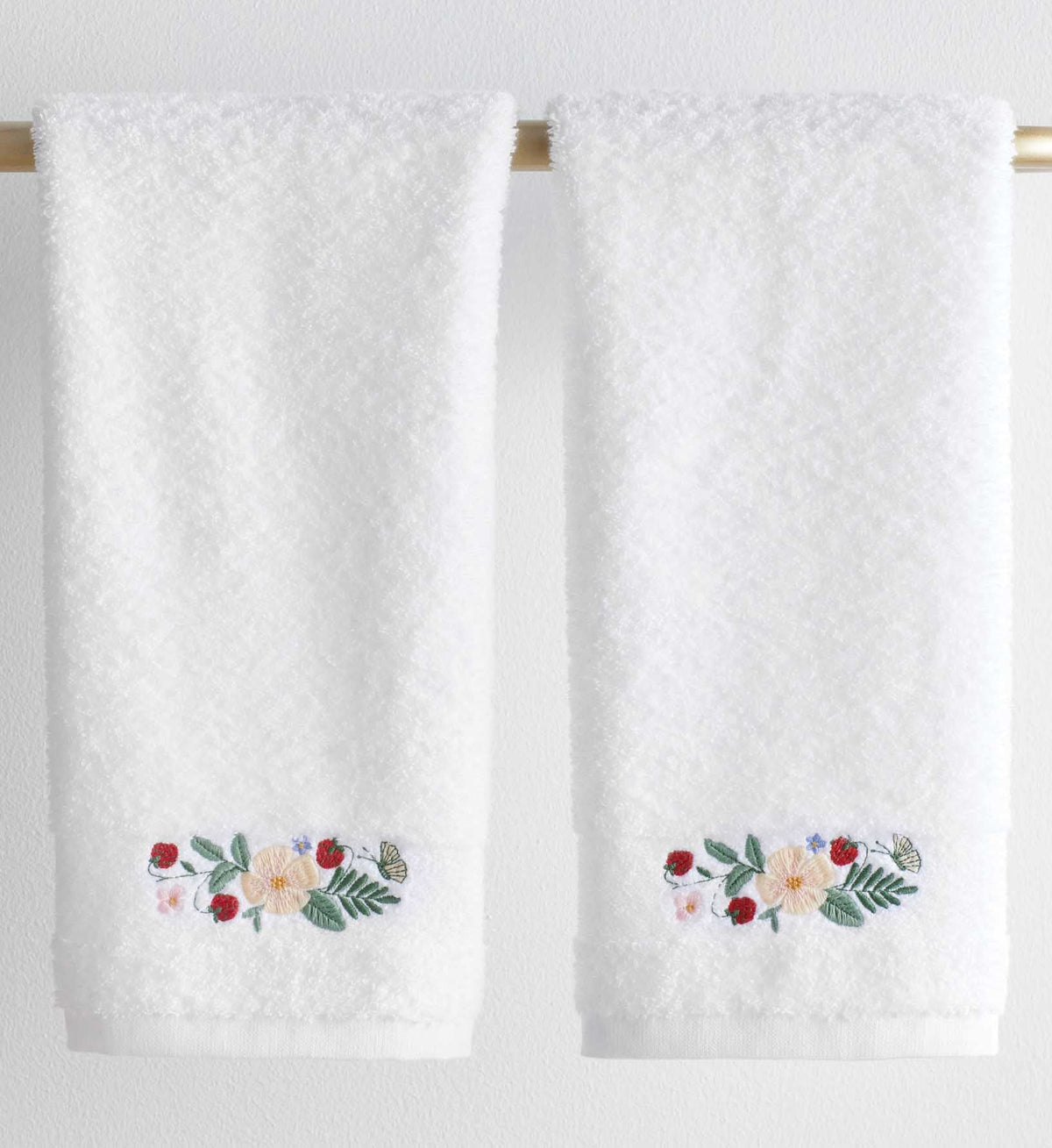 Embroidered Guest Towel - Strawberry Fields